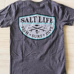 Salt Life Charcoal Tee with Logo